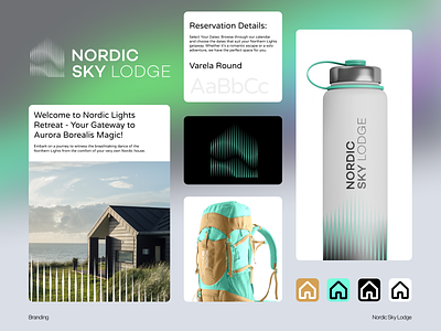 Nordic Sky Lodge 🛖 clean logo house logo lodge logo nordic lights nordic logo scandinavian logo simple logo
