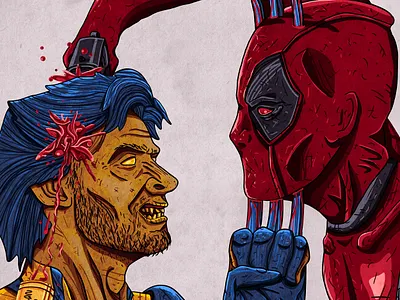DEADPOOL & WOLVERINE - Poster Design character design comics deadpool deadpool 3 deadpool movie fanmade graphic design illustration illustrator marvel movie photoshop poster design red t shirt design wolverine yellow