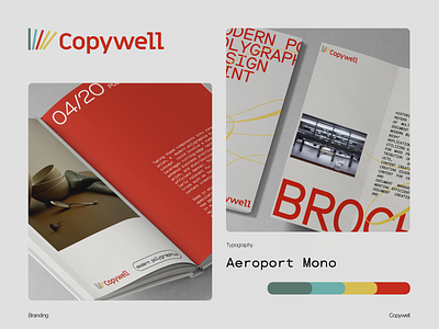 Copywell 🖨️ branding clean logo copy logo graphic design lines logo logo logo design printing logo simple logo