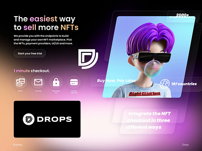 DROPS ☔️ branding crypto fin tech logo design modern nft simple logo tech logo