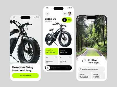 Smart Bike App Design bike app design electric bike app sleep design smart app smart bike smartbiking technology ui ui design user interface design userexperience