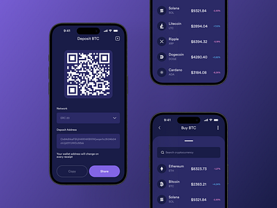 Crypto exchange mobile app app design bitcoin blockchain crypto dark ethereum exchange mobile token ui ux web 3