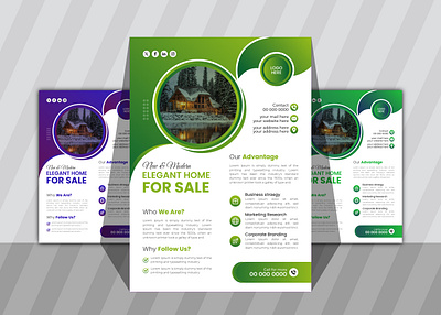 Abstract Flyer design for Real-Estate Business. realestateagent