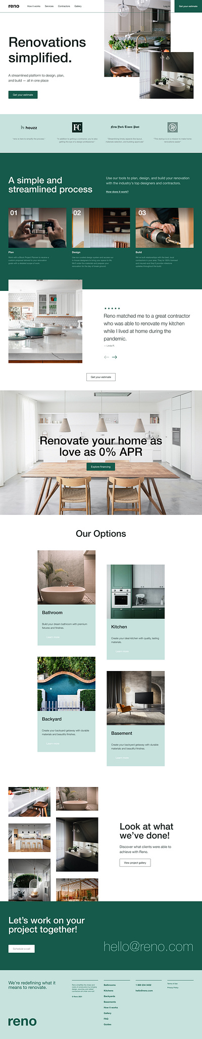 Renovation Website Landing Page (UI DESIGN) figma landing page mockups ui ui design ui ux