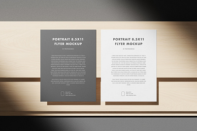 Portrait 8.5x11 Flyer Mockup Set brand branding flyer graphic design identity letterhead minimalist mock up mockup page postcard showcase template visual