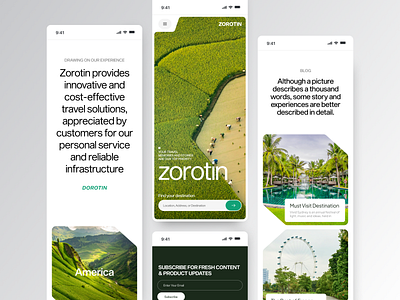 Zorotin - Responsive Travel Website destination landing page mobile travel mobile version responsive travel travel design traveling traveller web web design website