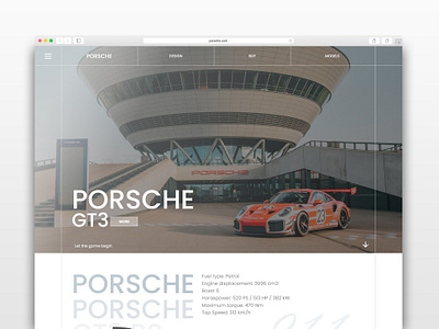 Porsche car - Landing Page Website adobe car design graphic design landing page ui ux web design website