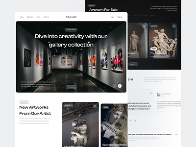 Artversnght - Art Gallery Landing Page art art design art design website art exhibition art gallery art gallery landing page art museum art platform art website artist design gallery landing page museum museum website ui ux web web design website