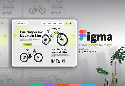 Ui Bicycle Shop Landing Page Design in Figma bicycle design figma figmadesigner grafixerbro landingpage onepage product design store storedesign ui uiux webdesign webshop webuidesign