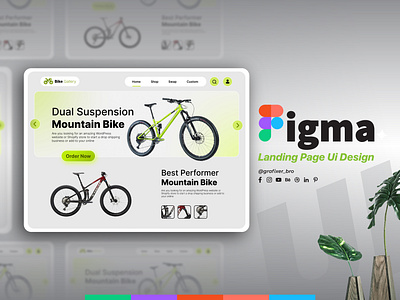 Ui Bicycle Shop Landing Page Design in Figma bicycle design figma figmadesigner grafixerbro landingpage onepage product design store storedesign ui uiux webdesign webshop webuidesign