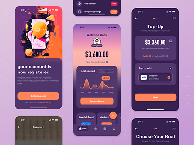Zapoon - Personal Finance App UI Kit add card finance onboarding passport personal finance top up