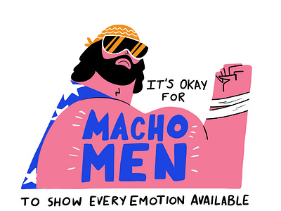 Macho Man: Every Emotion Available animatic comic comic illustration editorial illustration hand drawn text illustration spot illustration storyboard typography