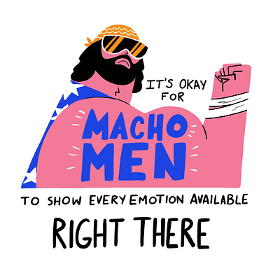 Macho Man: Every Emotion Available animatic comic comic illustration editorial illustration hand drawn text illustration spot illustration storyboard typography