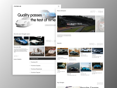 Porsche's History - Homepage cars design editorial editorial style editorial web design porsche prosche website proshce history ui ux web design webiste