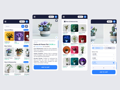 Plants Online Shop | Light Mode buy ecommerce light mode list mobile online shop plants ui web design