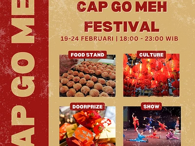 Cap Go Meh Festival - Poster and Feeds capgomeh chinese cny dragon event feeds festival food graphic design instagram lamp logo new year poster red ui