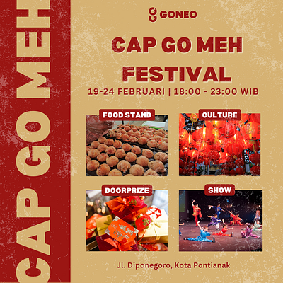 Cap Go Meh Festival - Poster and Feeds capgomeh chinese cny dragon event feeds festival food graphic design instagram lamp logo new year poster red ui