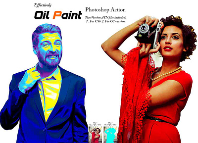 Effectively Oil Paint Photoshop Action painterly effect