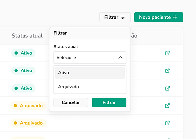 Dr.sim - Filter component app component design design system filter interface plataform ui