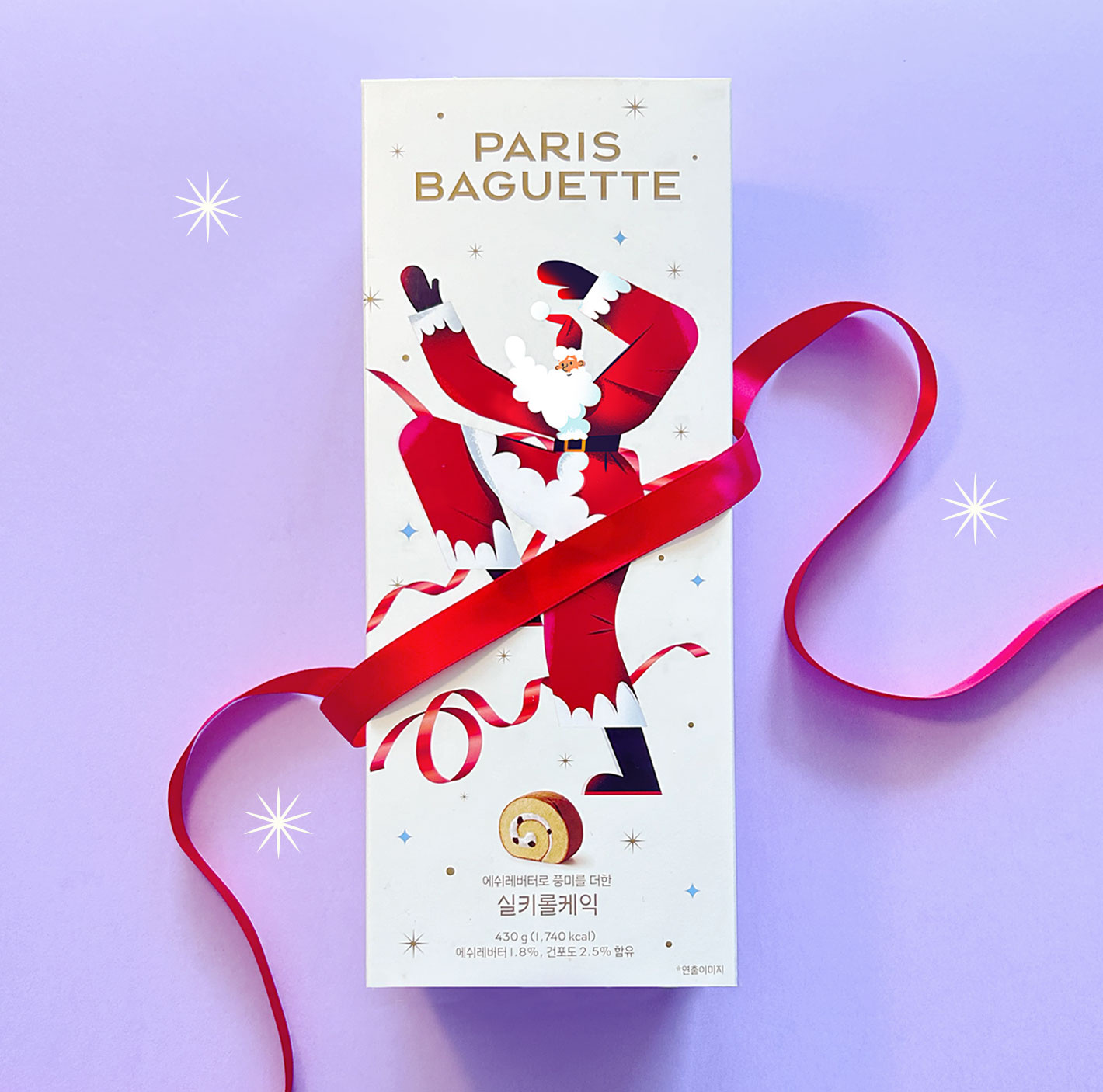 PARIS BAGUETTE box christmas food pack packaging parisbaguette santa santaclaus vector