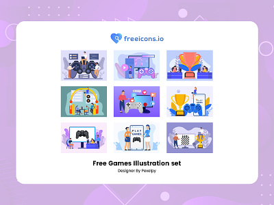 Free Games Illustration Icon Set branding design free icons games illustration icon illustration ui vector vector logo web