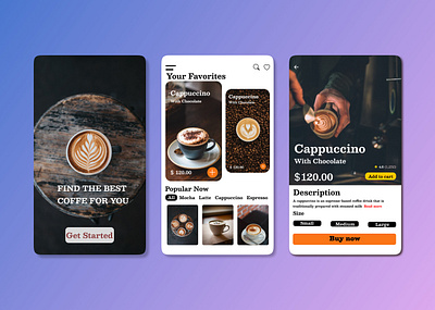 Coffee Guide App Design app app shop branding coffee graphic design logo shop tea ui ux