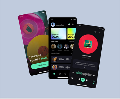 Music Player App audio player creative design figma mobile app mobile interface music music player ui ui design user experience design user interface ux