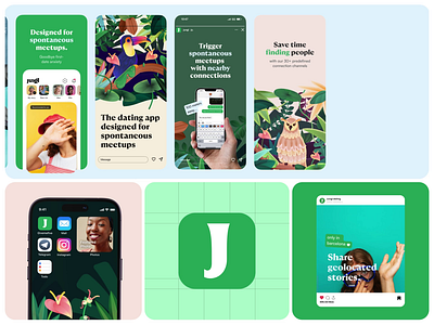Jungl - Mobile Screens animation app branding graphic design jungl logo mobile motion graphics ui