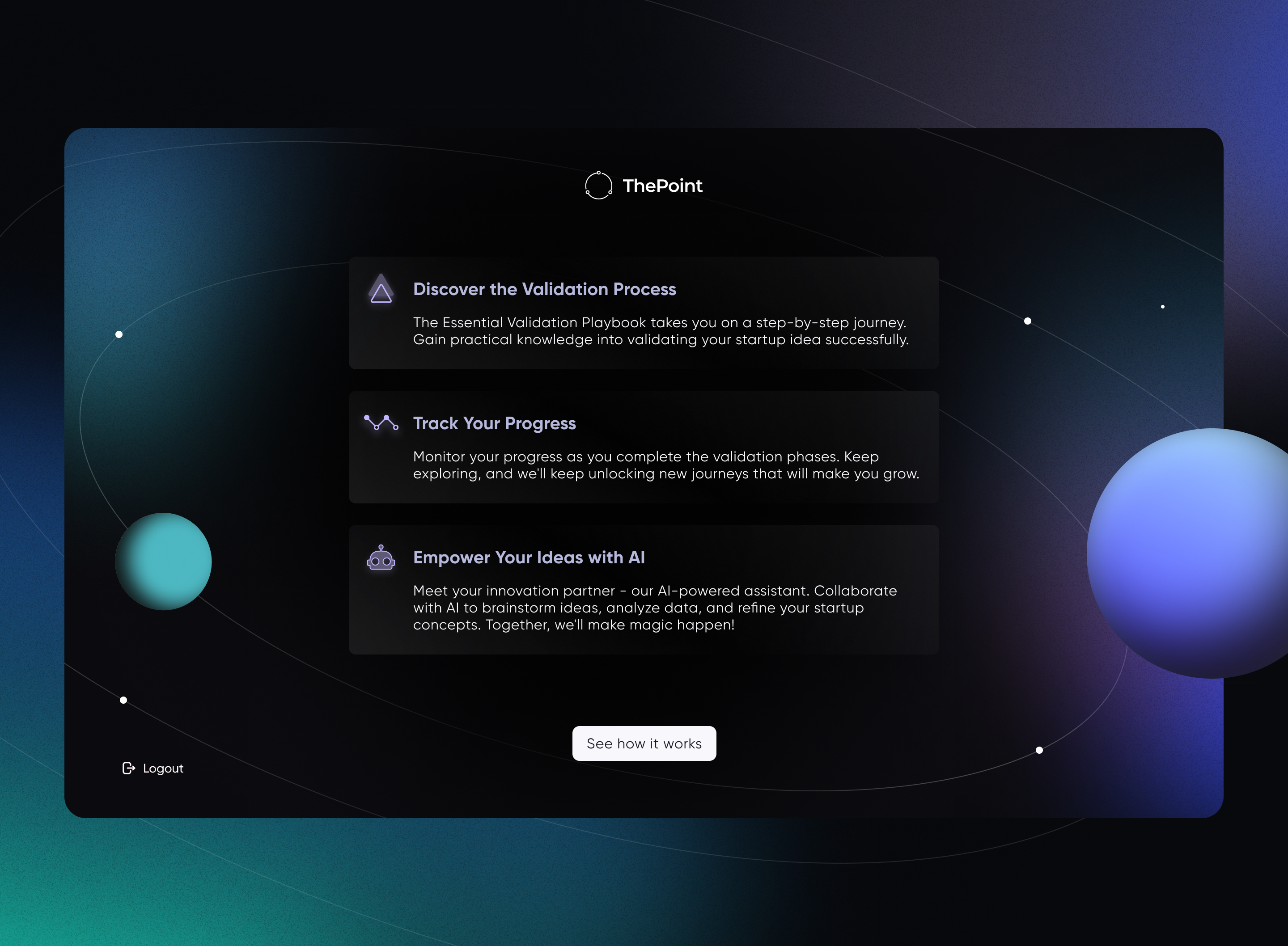 The Point • Onboarding • Web Platform ai chatbot b2c conversational ui dark mode dynamic interface gpt gpt technology graphic design interactive experience onboarding openai personalized personalized journey platform ui user engagement user onboarding