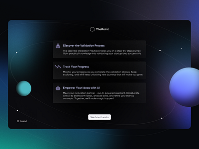 The Point • Onboarding • Web Platform ai chatbot b2c conversational ui dark mode dynamic interface gpt gpt technology graphic design interactive experience onboarding openai personalized personalized journey platform ui user engagement user onboarding