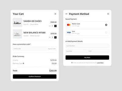 Modal Checkout Component checkout clean component design ecommerce eshop modal online shop payment popup shop store ui web website