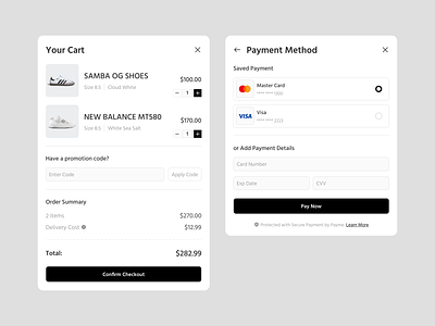 Modal Checkout Component checkout clean component design ecommerce eshop modal online shop payment popup shop store ui web website