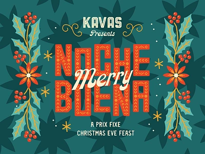 Nochebuena en Kavas brand branding christmas christmas eve dinner feast meal mexican mexico nochebuena restaurant restaurant branding social media