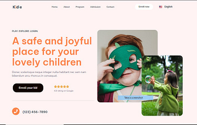 landing page design for lovely children businesspage design ecommercesite landingpage website wordpress wpdesign