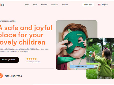 landing page design for lovely children businesspage design ecommercesite landingpage website wordpress wpdesign