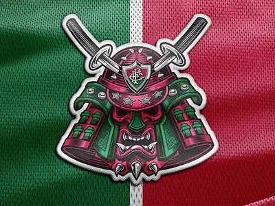 Fluminense samurai patch emblem embroidery football japan logo patch samurai soccer vector