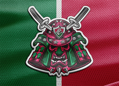 Fluminense samurai patch emblem embroidery football japan logo patch samurai soccer vector