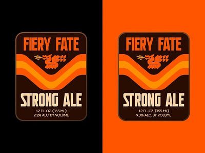 FIERY FATE - dragon logo for sale ale beer label dragon fantasy fate fire flame icon label logo medieval middle earth nature packaging retro sticker stronge ale symbol