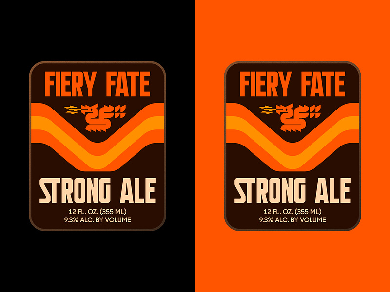 FIERY FATE - dragon logo for sale ale beer label dragon fantasy fate fire flame icon label logo medieval middle earth nature packaging retro sticker stronge ale symbol