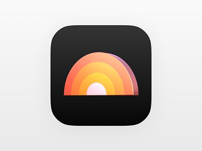iOS icon design 3d icon ios metalic sun sunset