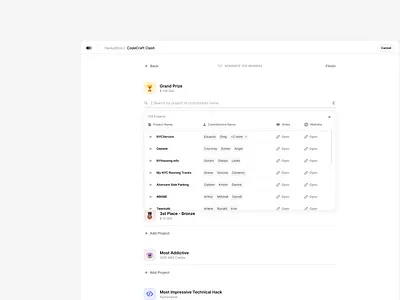 Prize Selection 3d form list prize product design selection wizard
