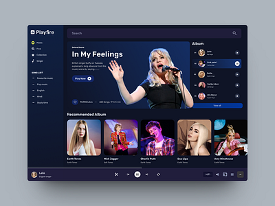 Music Player - Daily UI Challenge - Day 09 app branding daily ui daily ui day 09 day 09 design english song illustration inspiration israt minimal design music player music player app sleek design ui uxisrat web app