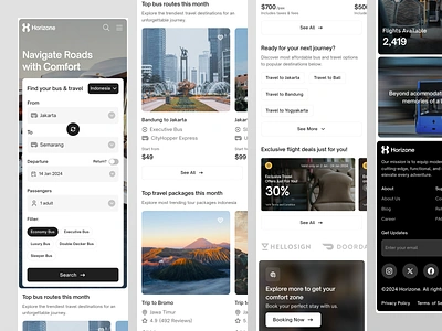 Horizone - Travel Page [Responsive] clean design landing page responsive travel ui web website