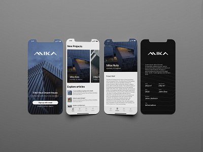 Mika Corporation app design application branding social media social media design ui ui design