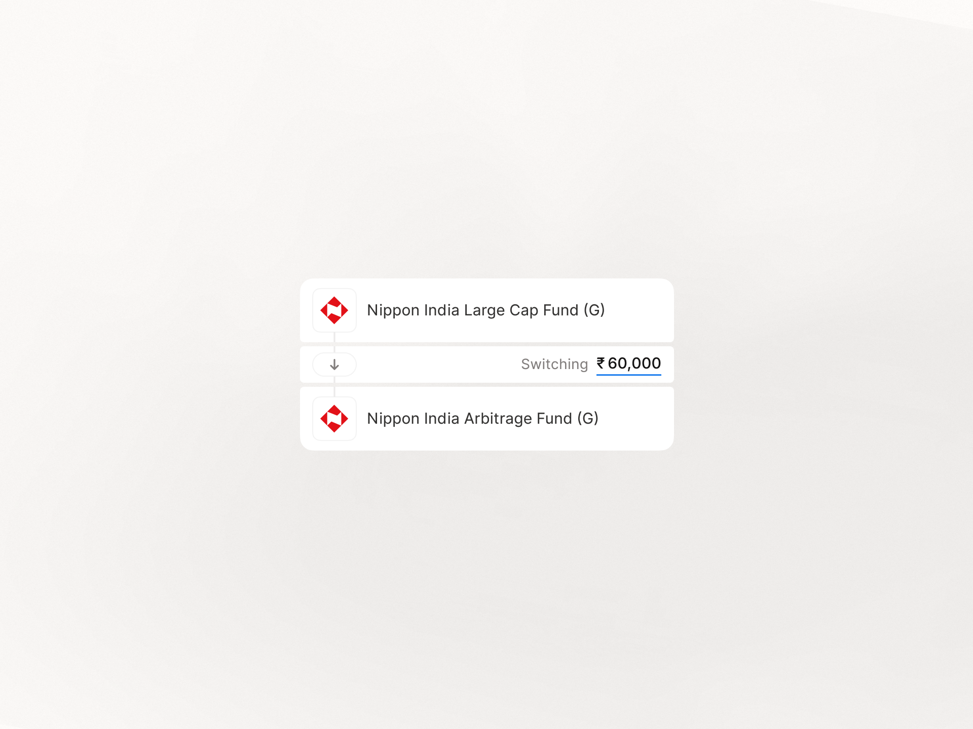 Switch Card UI animation card card animation cards indian app investment investment app scripbox switch switch card switch fund ui ui animation