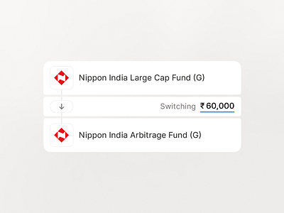 Switch Card UI animation card card animation cards indian app investment investment app scripbox switch switch card switch fund ui ui animation
