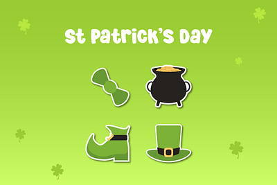 St Patrick's Day Stickers Pack: Leprechaun design illustration patricks day sticker