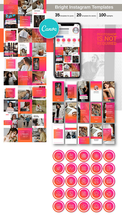 Bright Instagram Templates Pack blogger templates bright instagram templates pack highlight highlight icons highlight instagram instagram stories instagram story instagram template shop template stories stories highlights stories template story highlight icons story highlights story template template