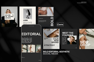 Bold Editorial Instagram Posts bold editorial instagram posts canva instagram canva template instagram post instagram story instagram template neutral instagram