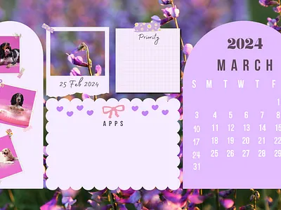Cute Desktop Wallpaper app organizer calendar cute cute background design desktop organizer desktop wallpaper graphic design illustration kawai laptop wallpaper lavender lavender background personalized
